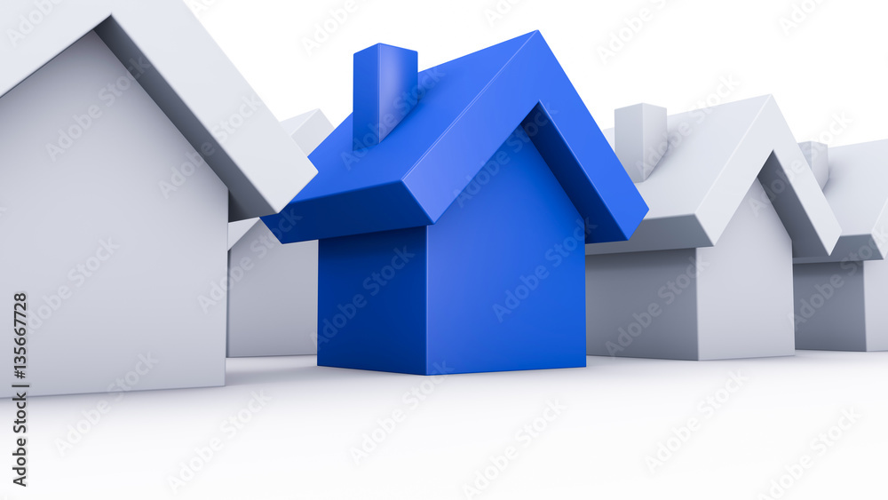 Haus in Siedlung mit Nachbarn - Konzept Eigenheim, Traumhaus, Finanzierung Haus in Siedlung mit Nachbarn - Konzept Eigenheim, Traumhaus, Finanzierung