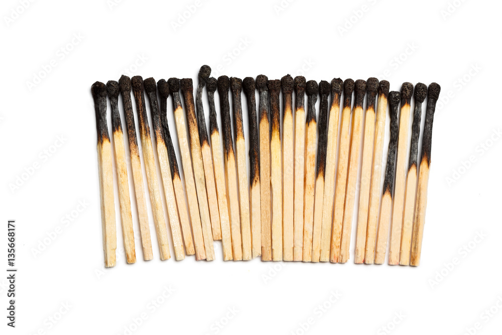 Matches isolated on white background. Closeup shot. Matches isolated on white background. Closeup shot.