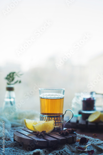 Morning tea with lemon and anise
