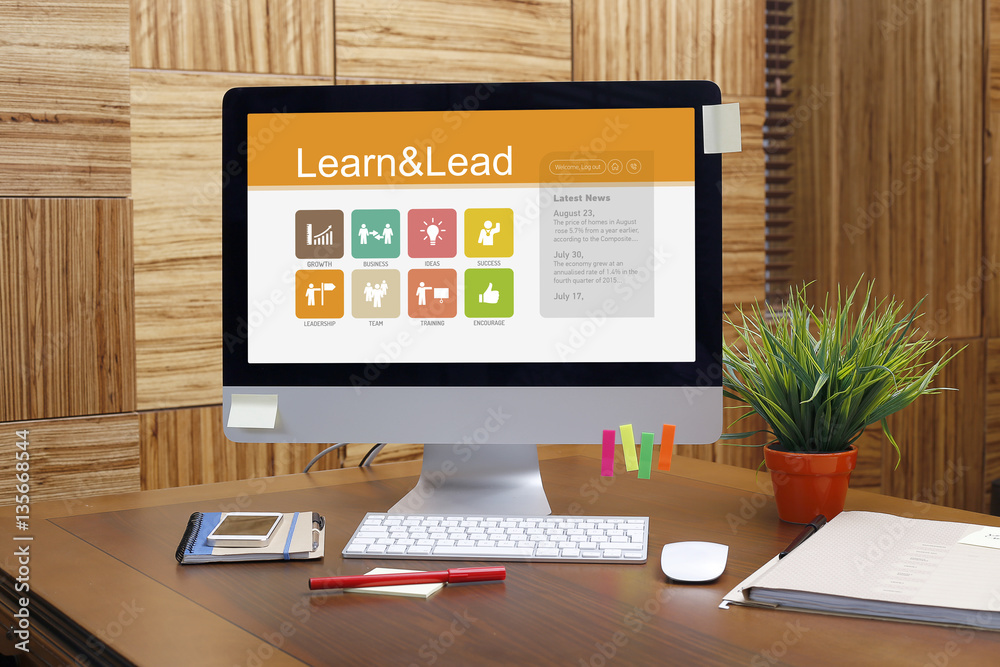 Learn and Lead text on screen Learn and Lead text on screen