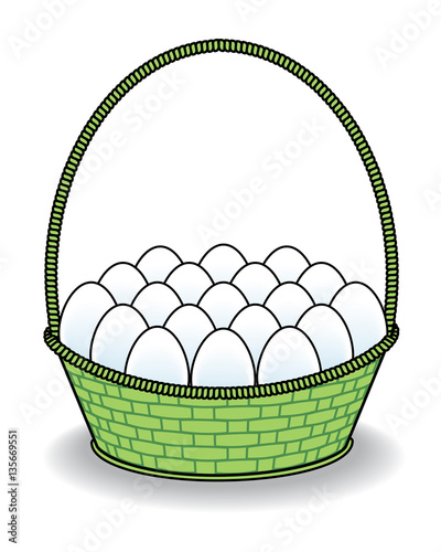 White Eggs in a Green Basket