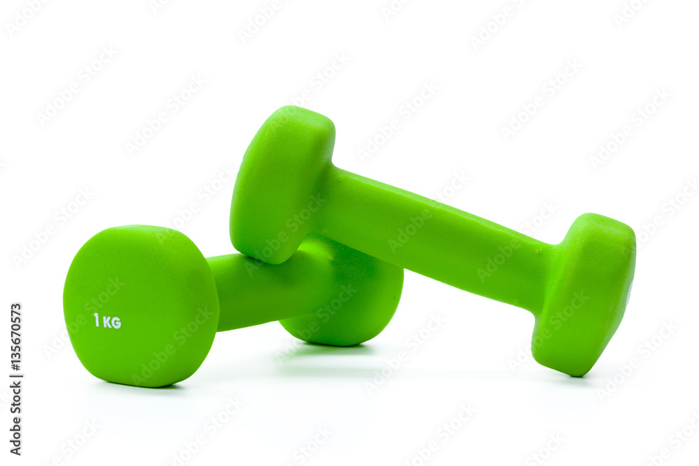 Dumbbells isolated on white Dumbbells isolated on white
