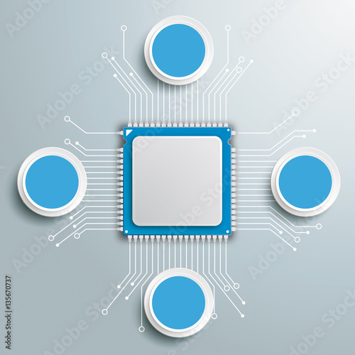 Futuristic Processor Circuit Board Circles Infographic