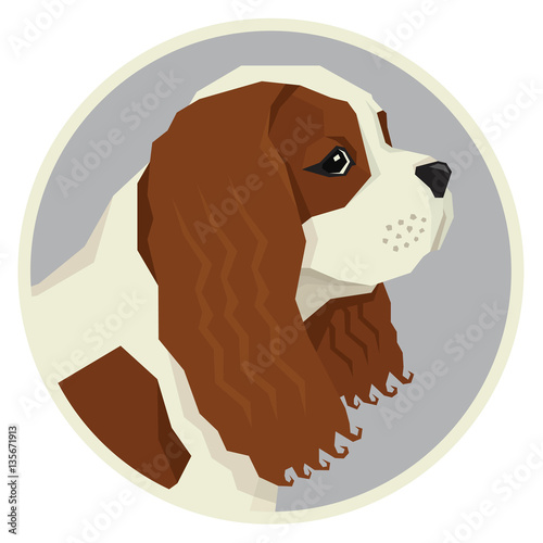 Dog collection Cavalier King Charles Spaniel Geometric style ico