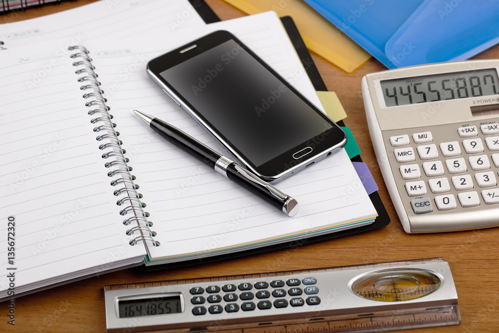 Business Objects in the office on the table Business Objects in the office on the table