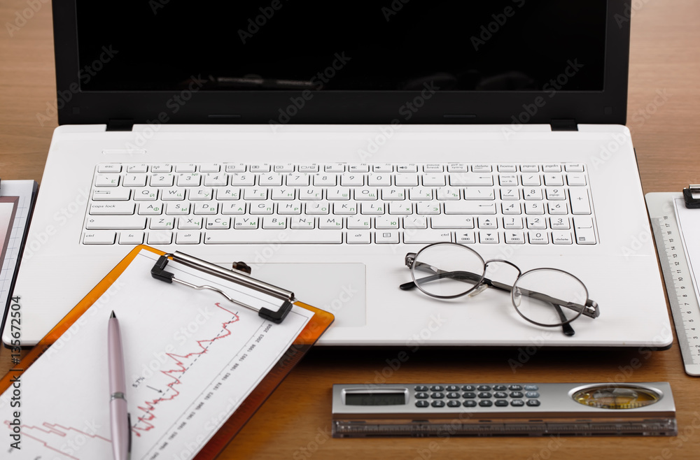 Business Objects in the office on the table Business Objects in the office on the table