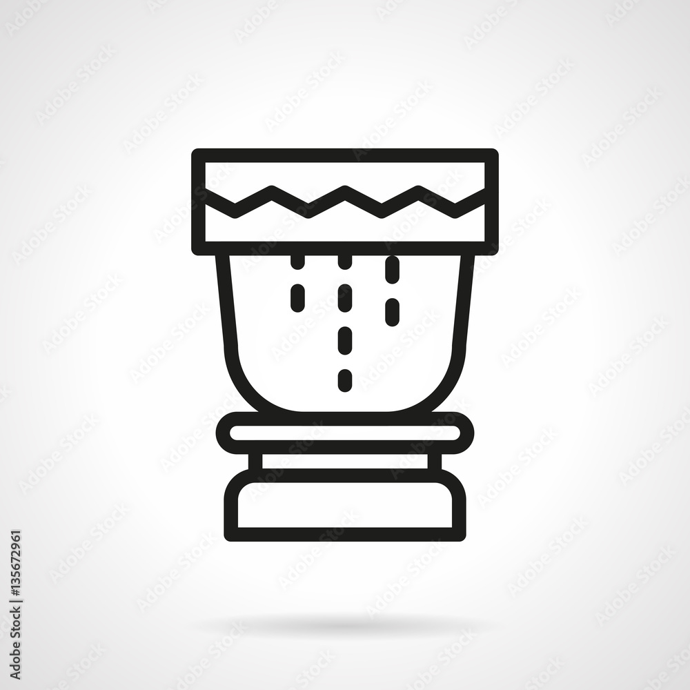 Tropical drum simple line vector icon Tropical drum simple line vector icon