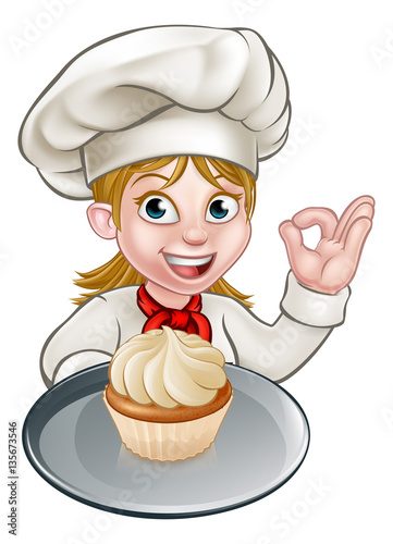 Woman Chef or Baker Cartoon