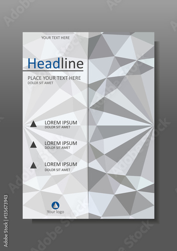 White 3d geometric texture background cover design. A4. Vector.