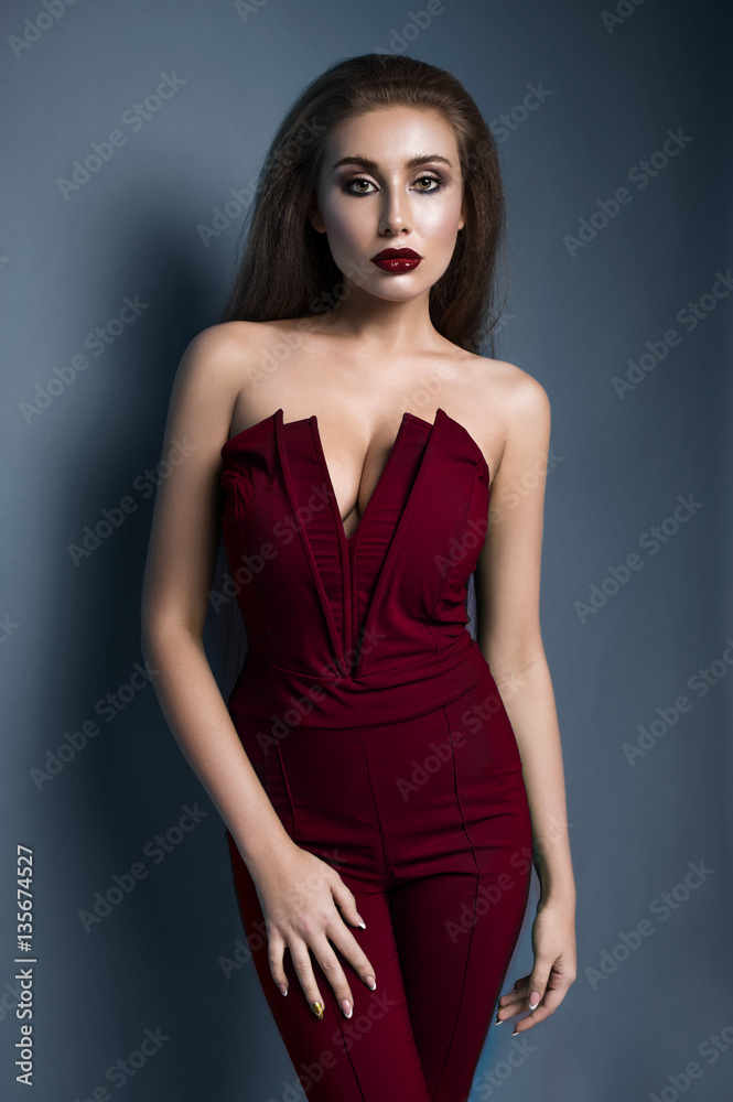 Portrait of beautiful model in fashion clothes Portrait of beautiful model in fashion clothes