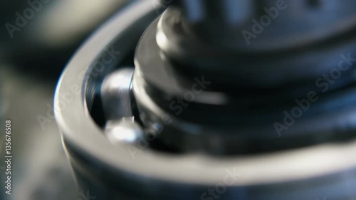metal bearing rotation, close-up  photo