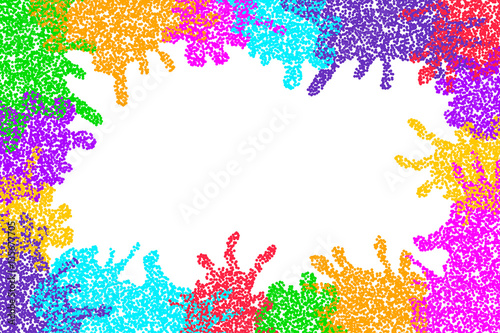 Festive colorful background for Indian spring festival Holi. Vivid design with colored particles. Bright multicolor surface for posters, banners, flyers, cards, invitations etc