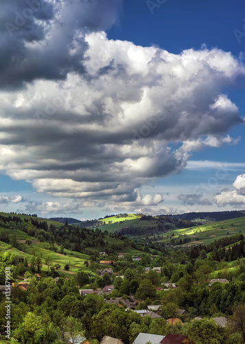 Clouds over the mountain valley. © Виталий Волосевич