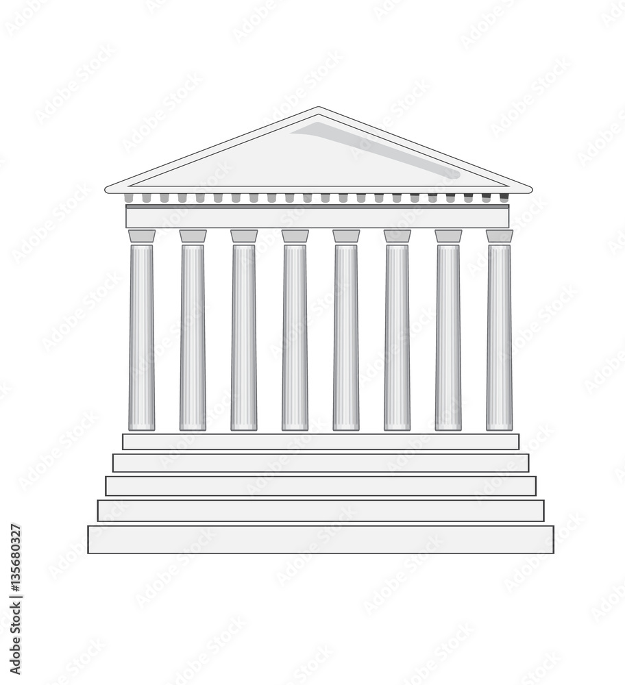 Obraz premium Vector image of a court building