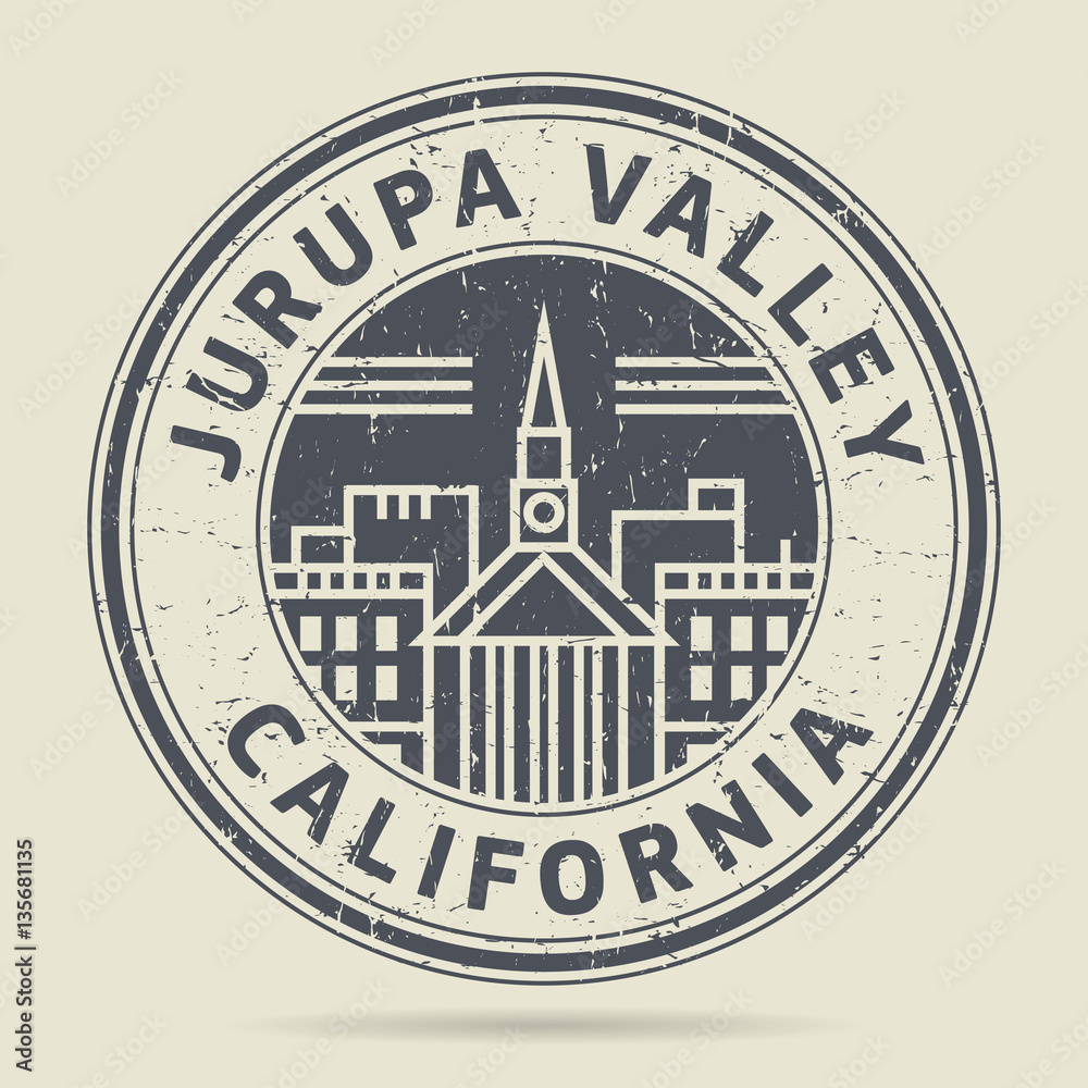 Grunge rubber stamp or label with text Jurupa Valley, California Grunge rubber stamp or label with text Jurupa Valley, California