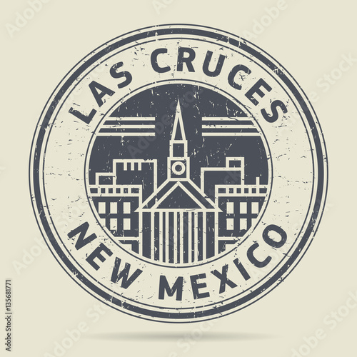 Grunge rubber stamp or label with text Las Cruces, New Mexico