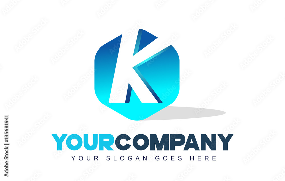 k Letter Logo. Hexagon Shape Modern Design k Letter Logo. Hexagon Shape Modern Design