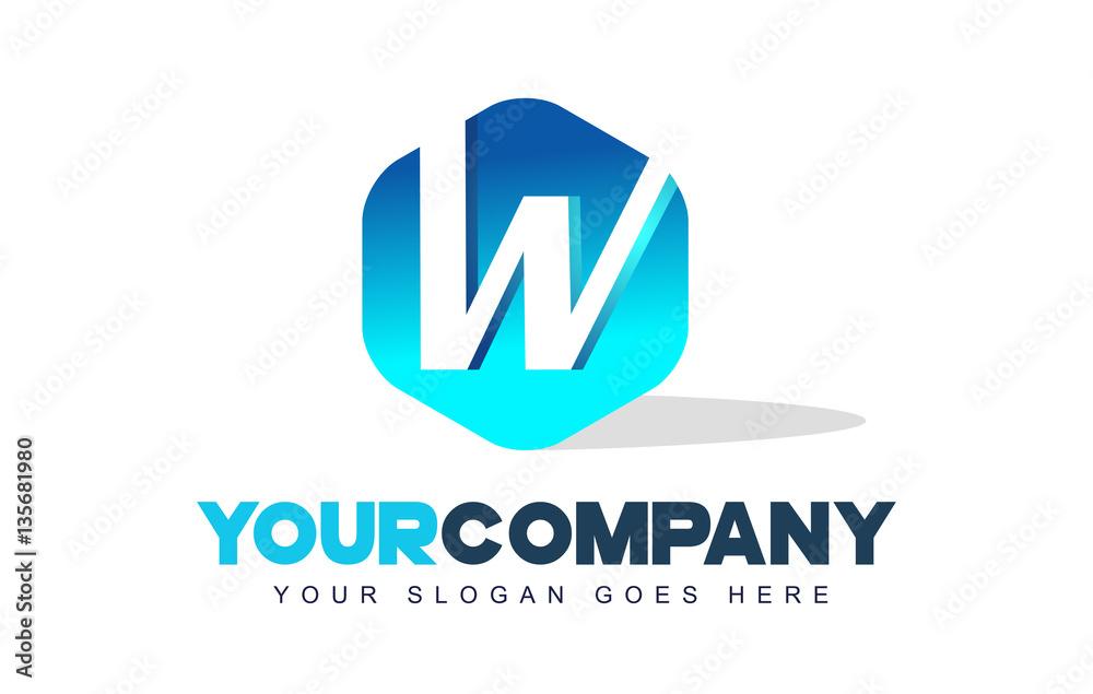 w Letter Logo. Hexagon Shape Modern Design w Letter Logo. Hexagon Shape Modern Design