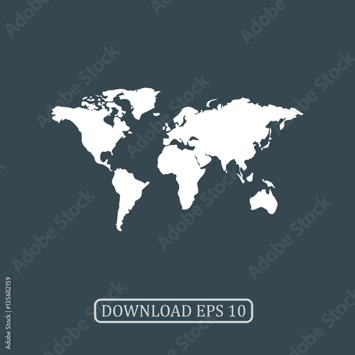 World map icon vector