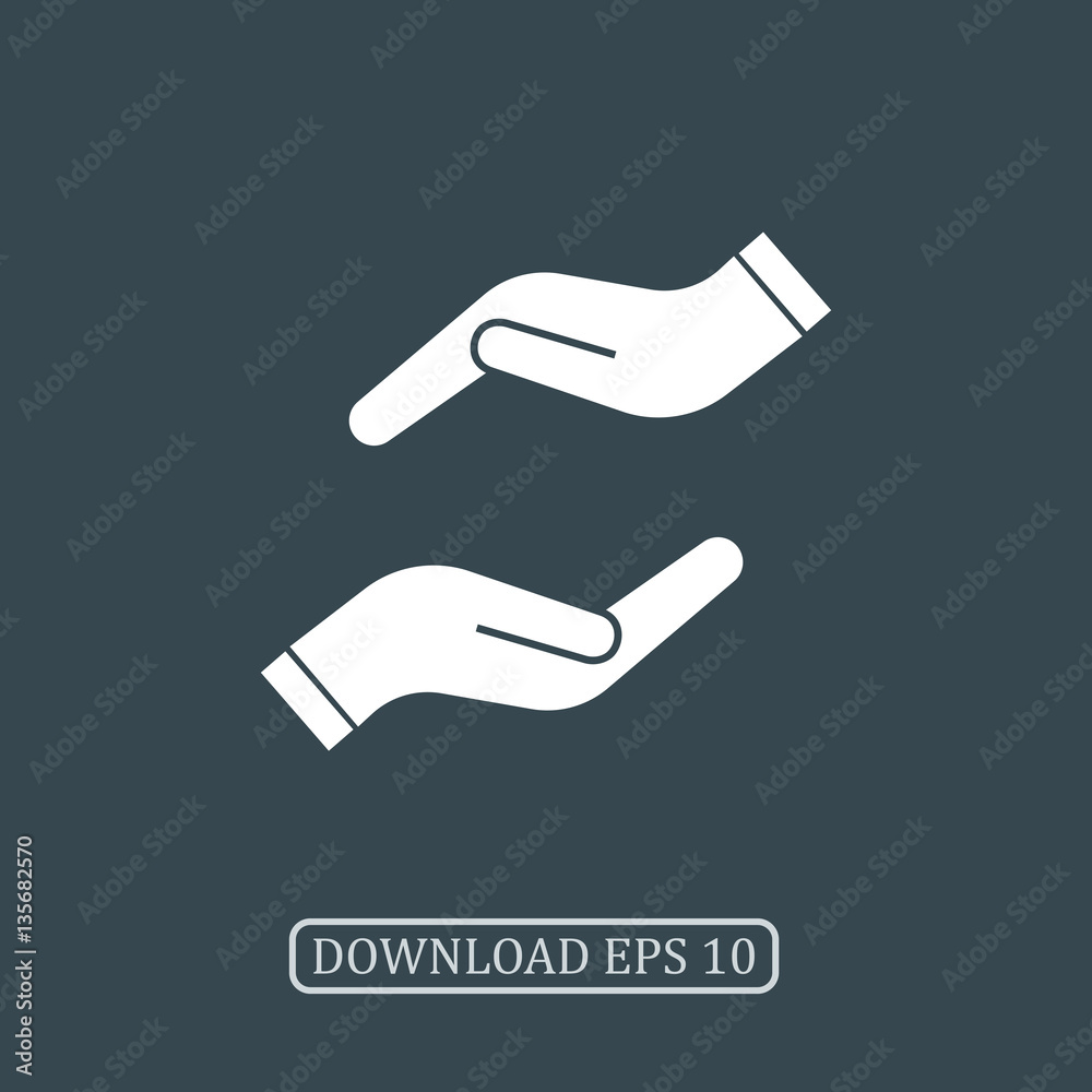 Care hands icon vector Care hands icon vector