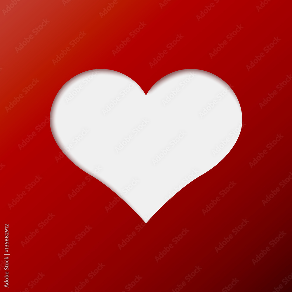 red heart valentine day icon. Vector illustration