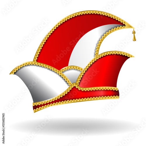 Karneval Narrenkappe - Rot/Weiß