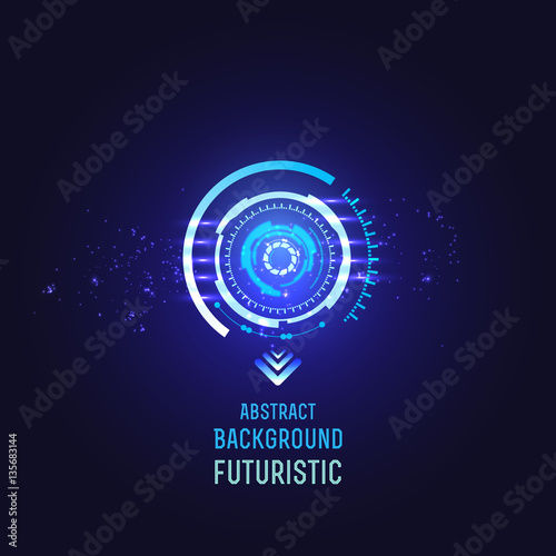 Futuristic HUD, techno circle vector background