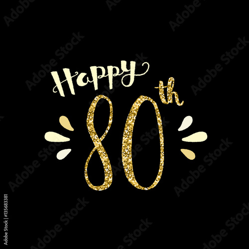 "HAPPY 80th BIRTHDAY" Card