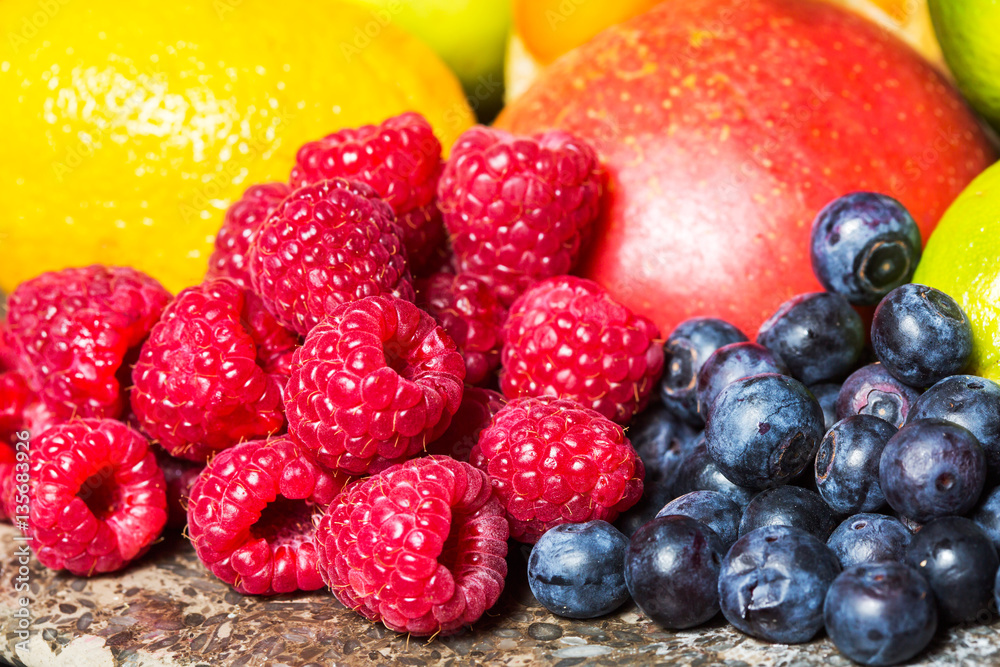 fresh blueberries and raspberries fresh blueberries and raspberries