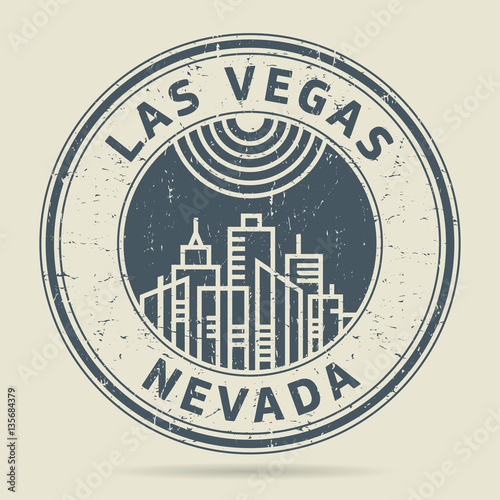 Photography Grunge rubber stamp or label with text Las Vegas, Nevada