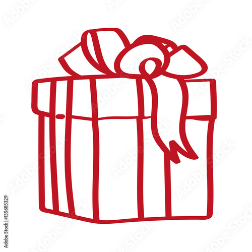 Handgezeichnetes Geschenk in rot