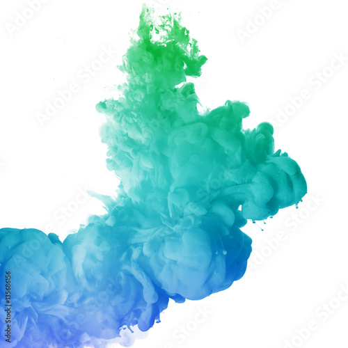 Acrylic colors and ink in water. Ink swirling in water. Ink in water isolated. Colorful ink in water. Paint splash. Abstract background.