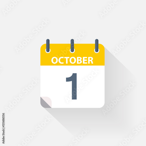 1 october calendar icon