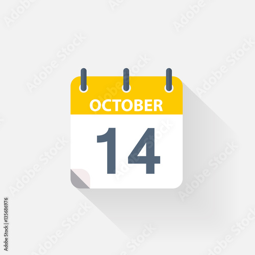 14 october calendar icon