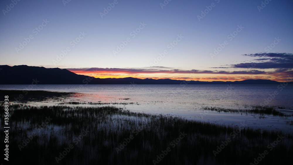 Serenity of Lake Tahoe during Beautiful Sunset