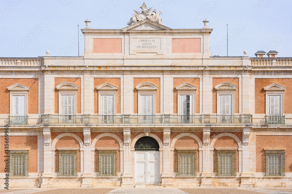 Fachada del Palacio Real de Aranjuez, España