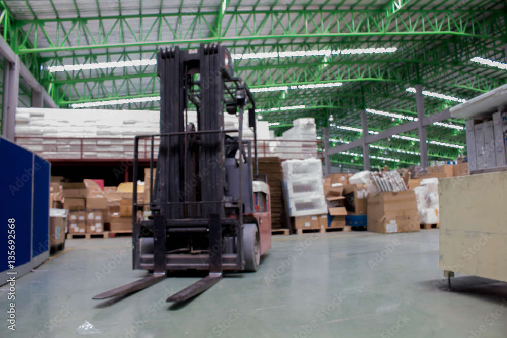 small forklift in the warehouse