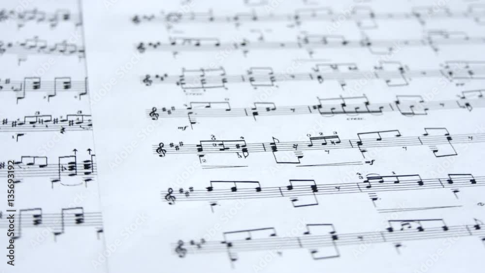 Musical score, or sheet music, showing the five-line staff with some notes and a tablature with its lines and numbers Musical score, or sheet music, showing the five-line staff with some notes and a tablature with its lines and numbers