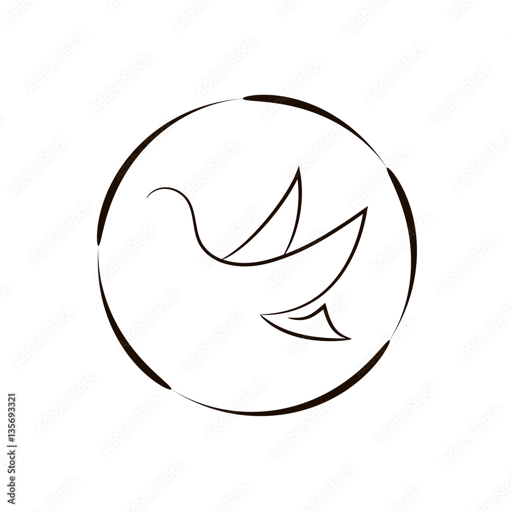 Flying bird. Bird logo. Logotype concept outline icon