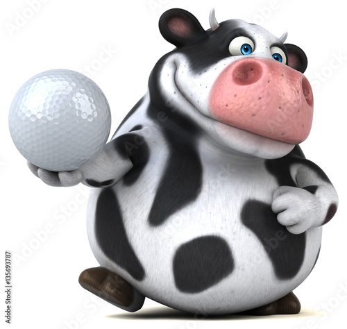 Fun cow - 3D Illustration