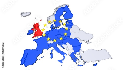 brexit map eu uk 3d