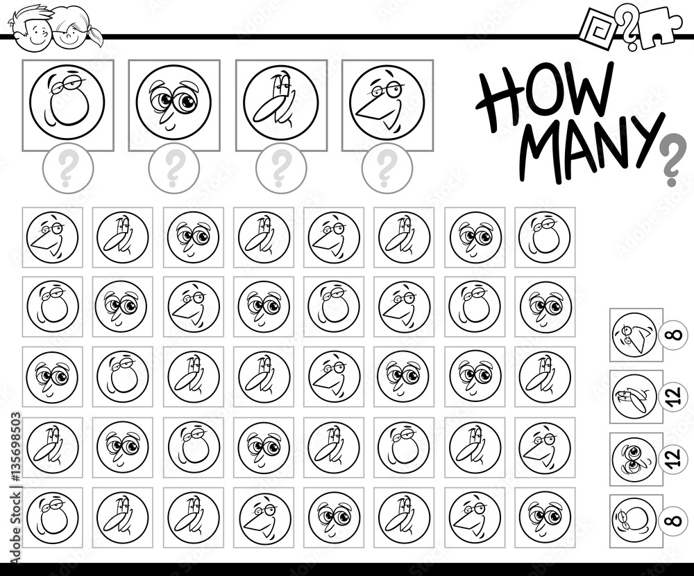 counting characters coloring page counting characters coloring page