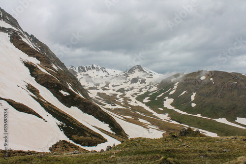 Caucasus ,Spring, mountain ,Russia, panorama , height ,mountain range ,snow ,landscapes ,,journey ,outdoors  