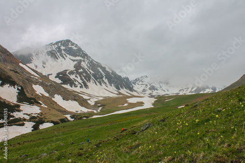 Caucasus ,Spring, mountain ,Russia, panorama , height ,mountain range ,snow ,landscapes ,,journey ,outdoors  