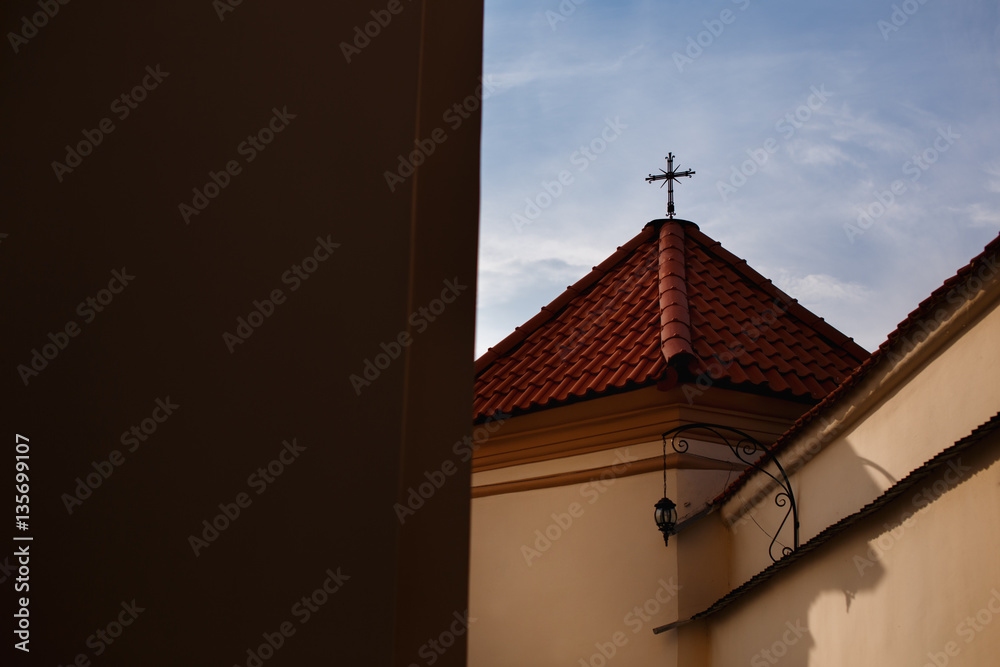 Christian symbol cross on the roof Christian symbol cross on the roof