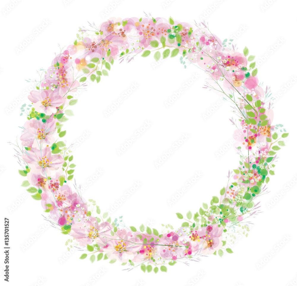 Vector  floral  circle  frame.