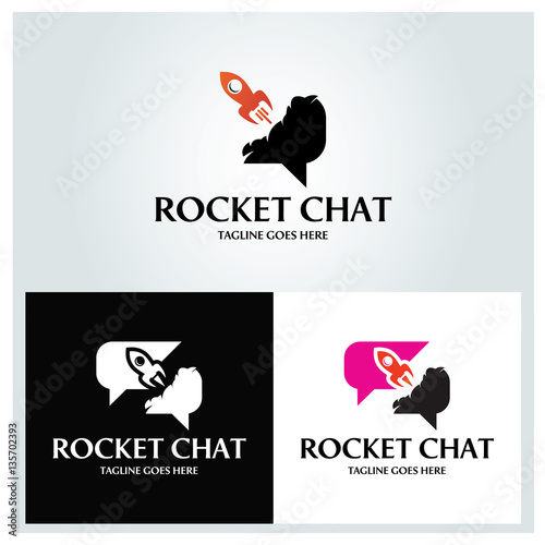 Rocket chat logo design template, Vector illustration