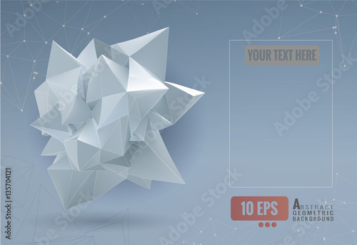Abstract geometric paper shape on polygonal BG