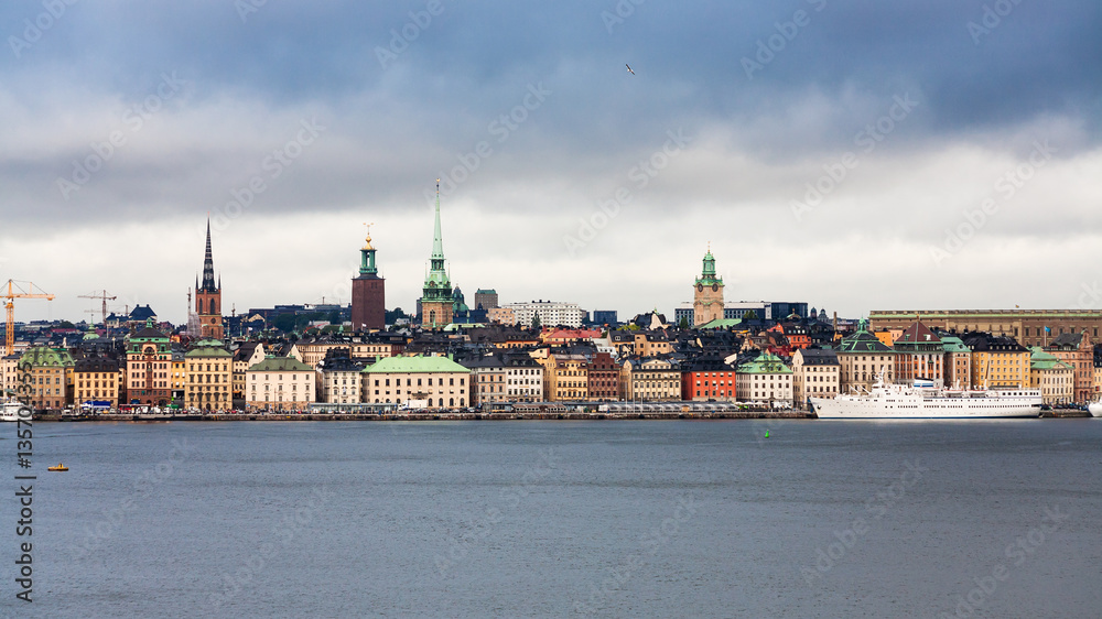 Obraz premium panoramic view of center of Stockholm city