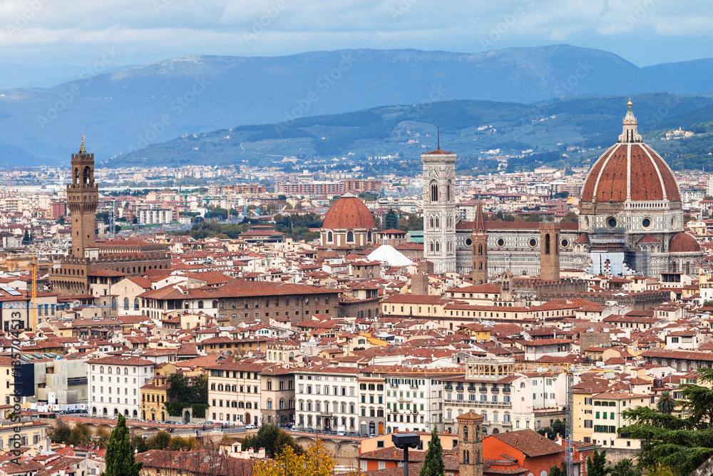 skyline center of Florence town in autumn